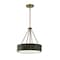 Designers Fountain Erba 60 Watt 3 Light Old Satin Brass Pendant with Grey Wood Shade D228M-16P-OSB - alternate 1